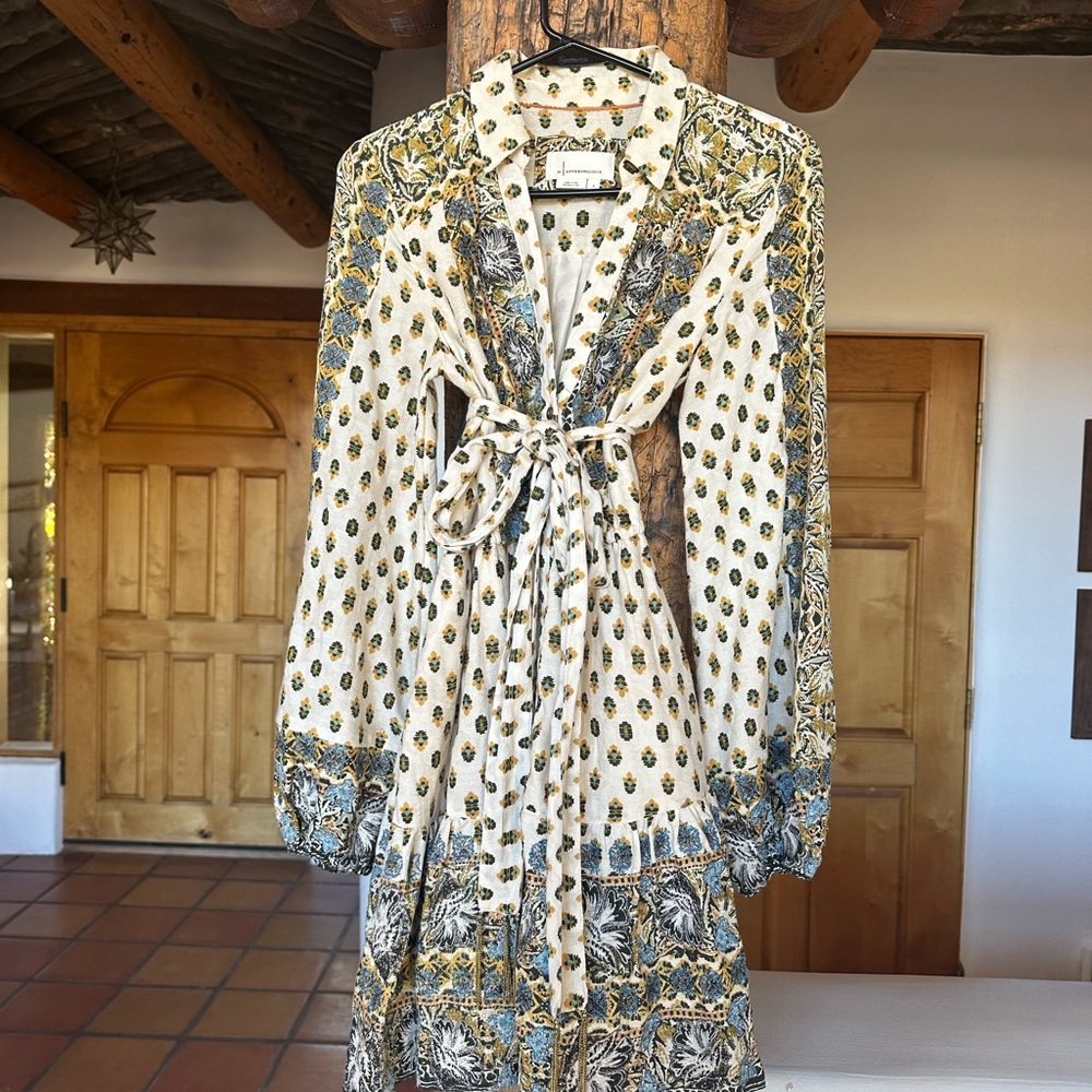 Anthropologie Floral Mini Dress Size S Beaded Embroider Zimmerman style 2022